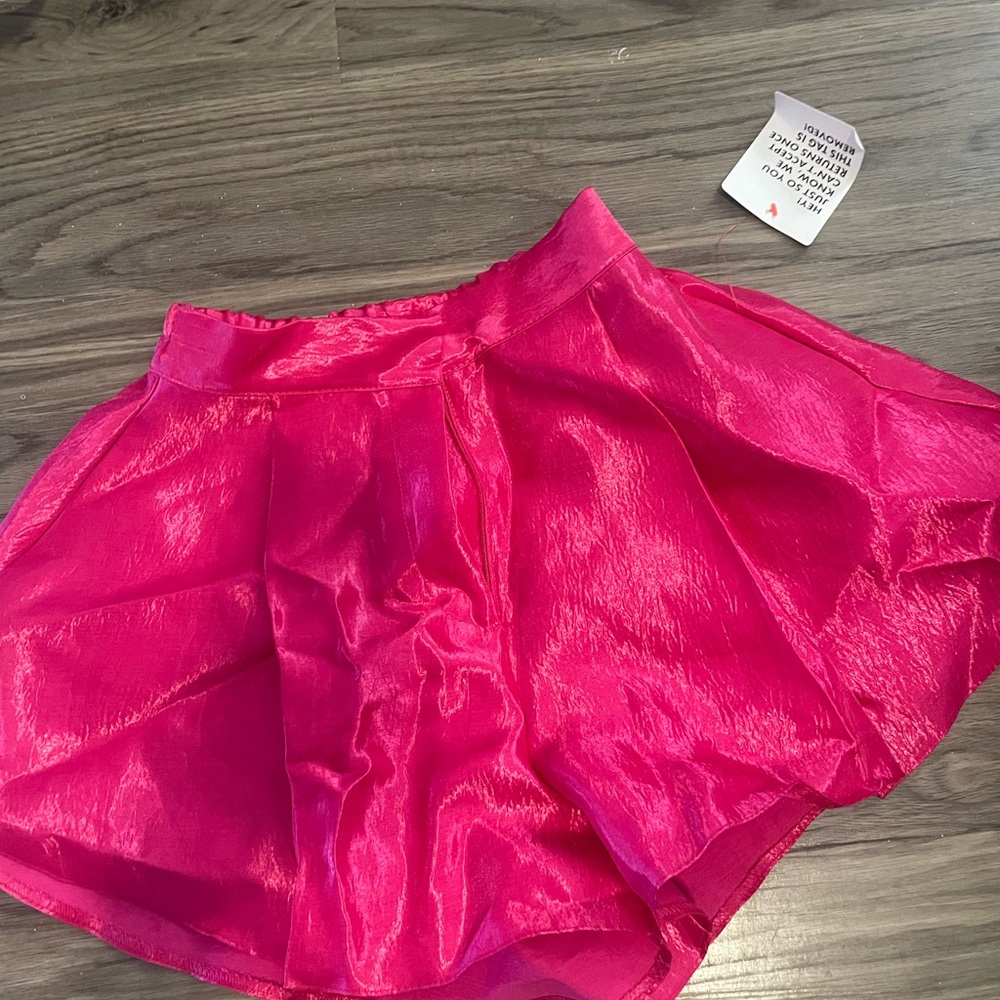 Fuchsia High Waisted Shorts